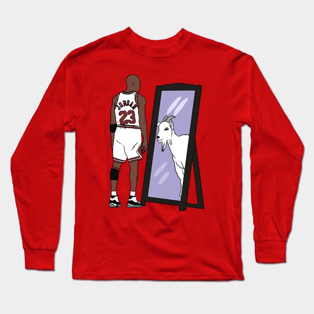 Michael Jordan Mirror GOAT Long Sleeve T-Shirt by rattraptees